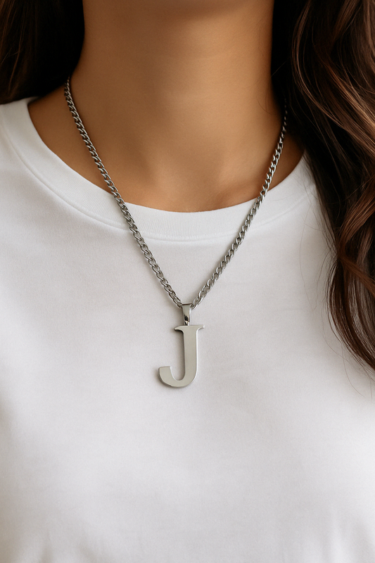 Velavora™ Minimalist Initial Necklace – A–Z Stainless Steel